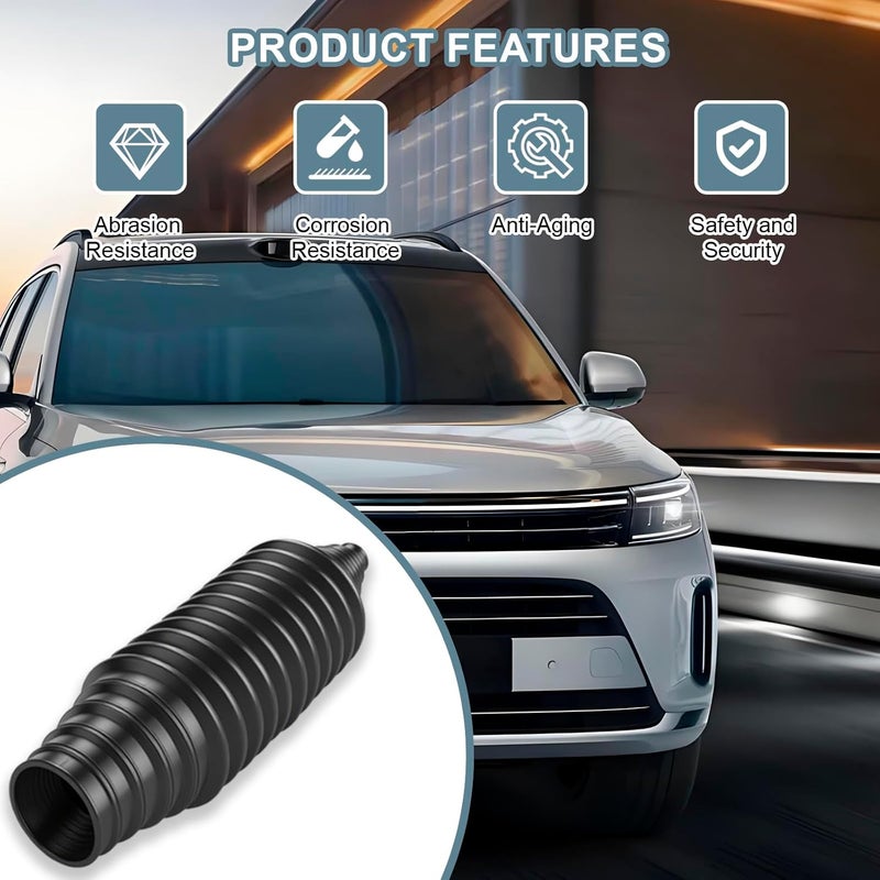 PLALEI Car Tie Rod Boot Kit, Steering Rack and Pinion Tie Rod Boots, Dustproof Silicone Bellow Boot with 2Pcs Gaiter Pinion Boots, 4Pcs Clamps & 6Pcs Cable Ties, Universal Car Accessories - Image 4